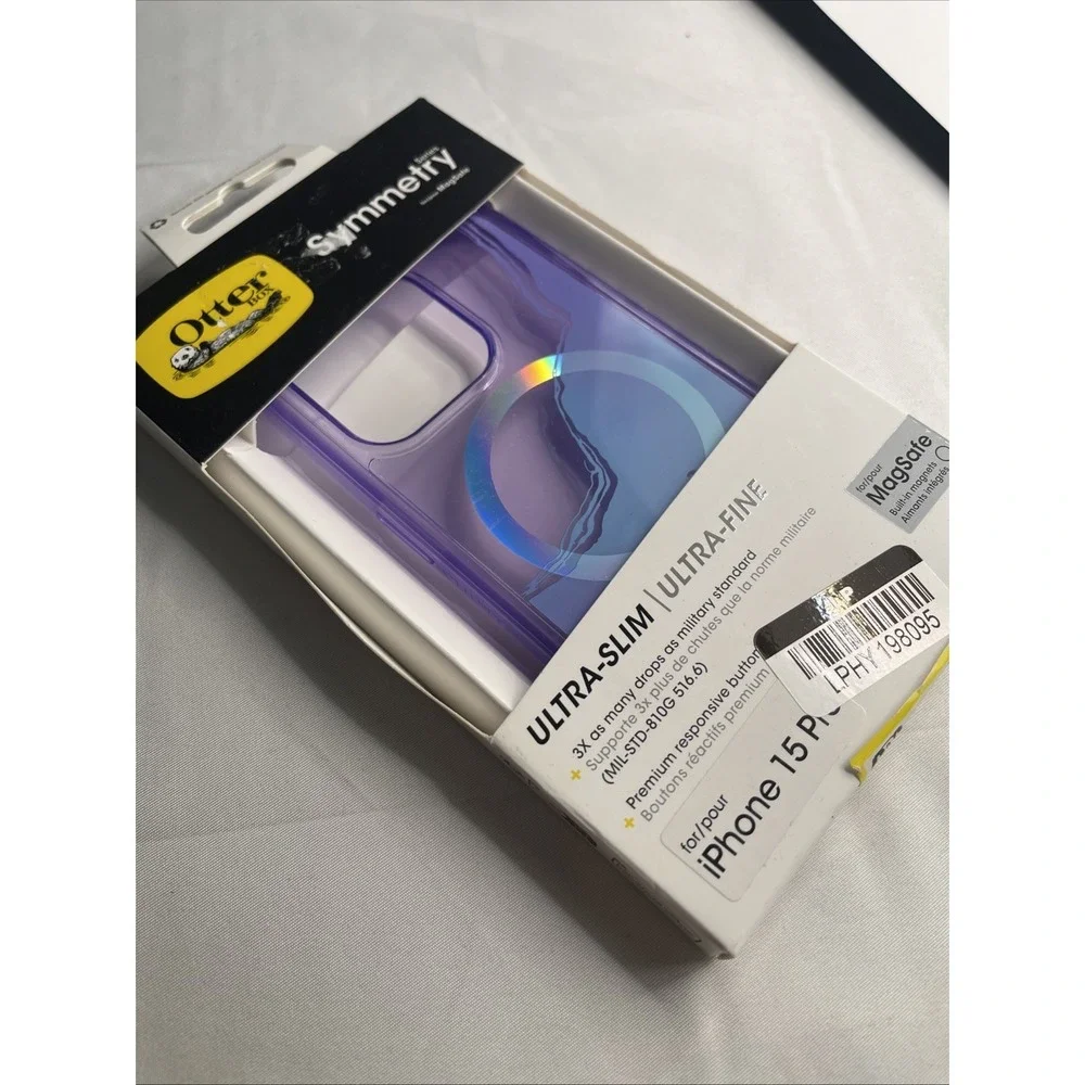 otter box symmetry MagSafe iphone 15 pro ultra slim/ultra fine phone case purple